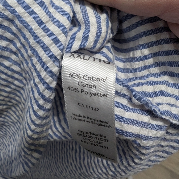 Blue And White Button Down Pin Striped Shirt XXL - Picture 6 of 8